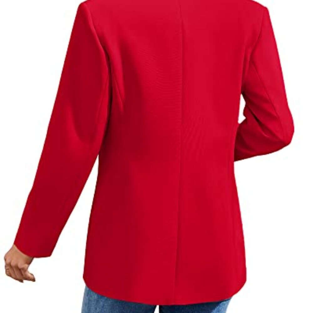 Lightweight Polyester Blazer Open Front Lapel Col… - image 5